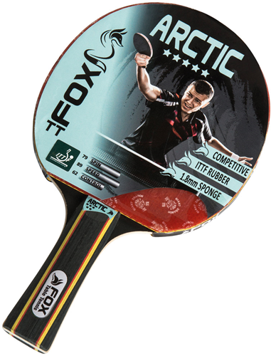 Fox TT Tischtennisschläger Arctic 5 Star - rot schwarz gelb - für Turniere