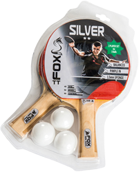 Fox TT Tischtennis Set 2 Spieler Silber - Tischtennisschläger und Bälle