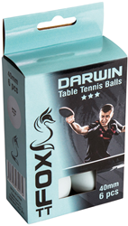 Fox TT Tischtennisbälle Darwin 3 Star 40mm weiß 6 Stück