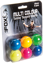 Fox TT Tischtennisbälle Set - bunte 40mm Bälle - 6 Stück