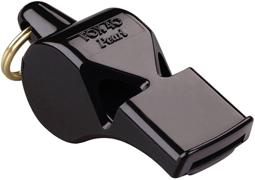 Fox 40 Pearl Official Whistle and Strap - Black -