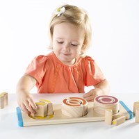 Guidecraft Lernspielzeug Kreisbrüche Holzspiel für Kinder