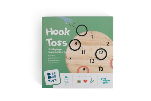 BS GA366 Hooky-Hook Toss Ringwurfspiel, Holz/Rot/Schwartz