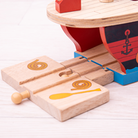 BigJigs Holz Eisenbahn Piratenschiff - Spielzeug Zug Zubehör-3