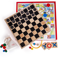 BigJigs Holz Spielekompendium klassisches Brettspiel Reisespiel-3