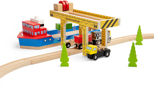 BigJigs Holzkran Spielzeug - Eisenbahn Zubehör für Kinder-2