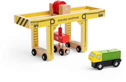 BigJigs Holzkran Spielzeug - Eisenbahn Zubehör für Kinder