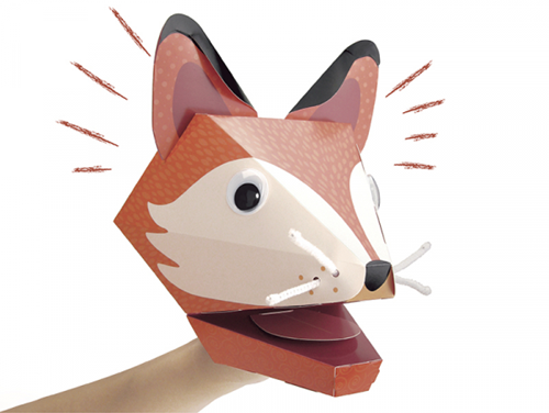 Graine Creative Bastelset Handpuppe Karton Fuchs Oscar kreatives Spielzeug