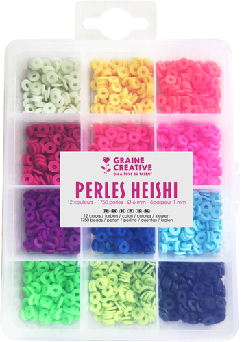Graine Creative GC Heishi Perlen 6 mm Neon 1750 Stück