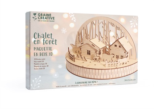 Graine Creative Holz DIY Miniatur-Set Häuser im Wald 30x15x18 cm