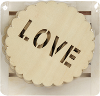 Graine Creative Holzuntersetzer love Dekorationsset 15 cm 6 Stück