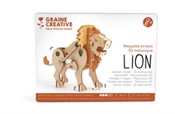 Graine Creative mechanisches Holz Löwe 3D Modell Bausatz Spielzeug