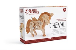 Graine Creative mechanisches Holzpferd 3D-Bausatz - Lernspielzeug