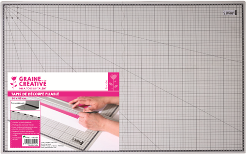Graine Creative GC faltbare Schneidematte mit Gitterlinien, 60 x 45 cm