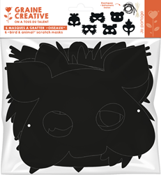 Graine Creative scratch art Tiermasken Set - kreative Bastelset 6 Stück