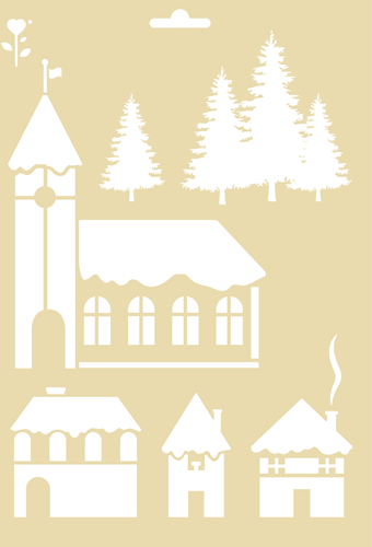 Graine Creative GC Vorlage A4 Weihnachtsdorf
