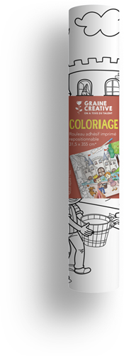Graine Creative GC selbstklebendes Poster zum Ausmalen, Rolle 31,5 x 355 cm