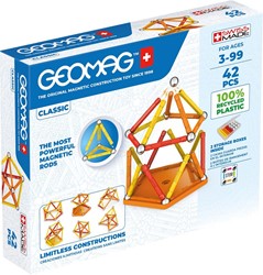 Geomag Classic - 42 Teile - Magnetisches Konstruktionsspielzeug für Kinder - Green Line - Lernspiel aus 100% Recyclingkunststoff