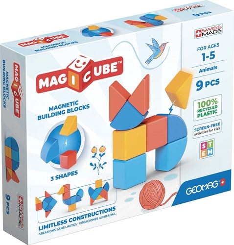 Geomag Geomag Magicube Recycled 3 Shapes Animals 9 pcs