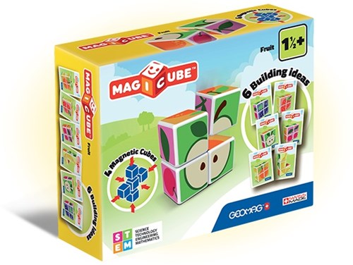 Geomag MagiCube Fruit magnetisches Bauset - Lernspielzeug für Kinder