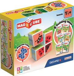 Geomag Magicube 121 Insects - 4 Magnetwürfel für Konstruktionen, Baukasten Lernspielzeug