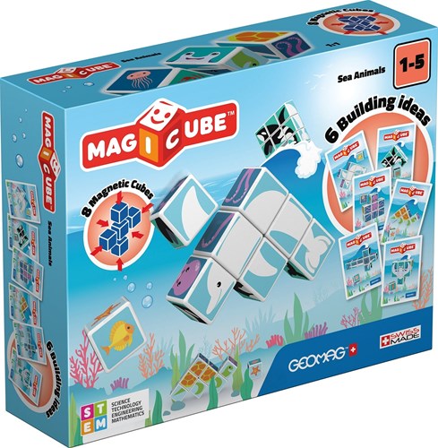 Geomag MagiCube Sea Animals - Magnetisches Konstruktionsspielzeug Meerestiere 8 Stück
