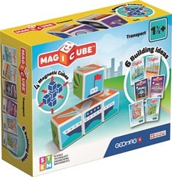 Geomag Magicube 122 Transport - 4 Magnetwürfel für Konstruktionen, Baukasten Lernspielzeug