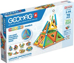 Geomag - Supercolor magnetische Bausteine für Kinder, magnetisches Spielzeug, grüne Kollektion 100 % recyceltes Plastik, 78 Teile