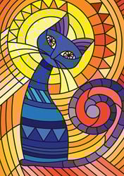Yazz Geometric Cat - 1000 Teile