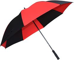 Precision Golf-Regenschirm Fiberglas schwarz rot 30 Zoll wasserdicht