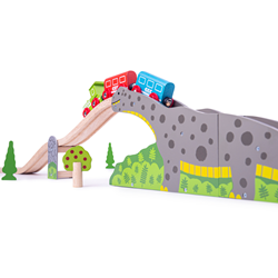 BigJigs Holz Dinosaurier Brücke - Bronto Riser Eisenbahn Zubehör