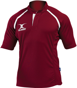 Gilbert Rugbyshirt Xact II Dunkelrot 3XL Sporttrikot Polyester
