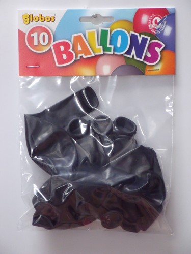 Globos 10 schwarze Luftballons in einer Tüte