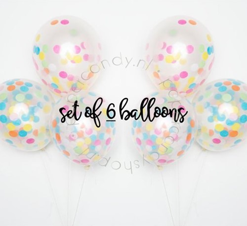 Globos 6 Konfetti-Luftballons im Beutel 2610