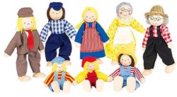 Goki Puppenhauspuppen Bauernfamilie Holzspielzeug Set