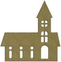 Gomille MDF Figur skandinavische Kirche 17x17 cm nachhaltiges Bastelmaterial