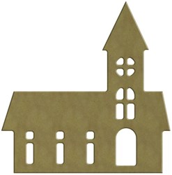 Gomille MDF Figur skandinavische Kirche 17x17 cm nachhaltiges Bastelmaterial