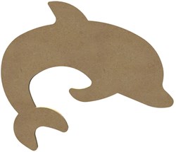 Gomille MDF Delfin Figur 26 cm - kreatives Bastelspielzeug Dekoration