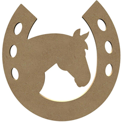 Gomille MDF Figur Pferd Hufeisen 29 cm Bastel Dekoration