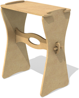 Gomille MDF-Hocker kreatives Spielzeug 22x36x47 cm zum Dekorieren