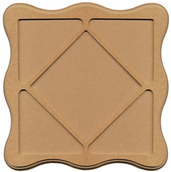 Gomille MDF Bastelplatte quadratisches Motiv 22,5x22,5 cm