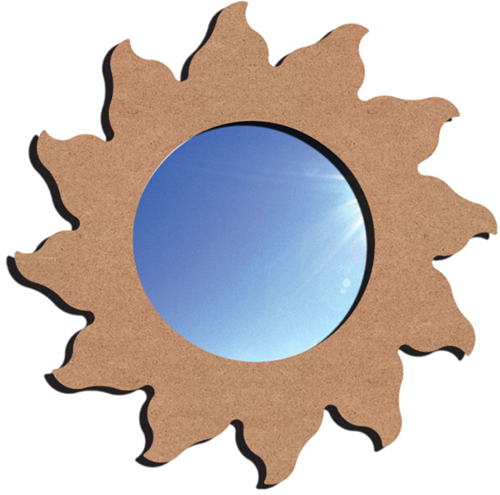 Gomille MDF-Sonnenspiegel Bastelspiegel 12 Strahlen 38 cm Dekoration