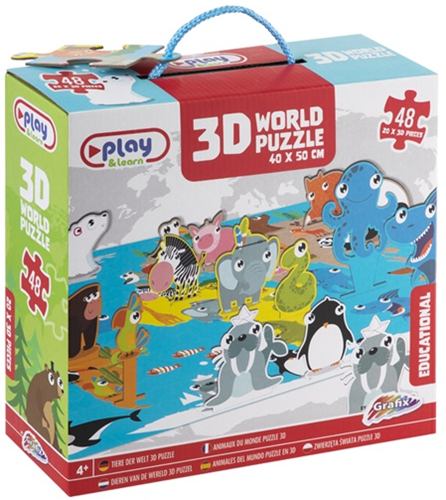 Grafix Grafix 3D-Weltpuzzle Tiere 40x50 cm