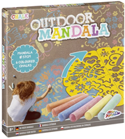 Creative Craft Group Mandala Straßenkreide Set mit Schablone und 6 Farben