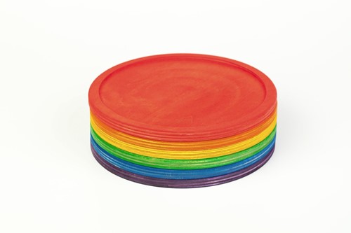 Grapat Holz-Regenbogen-Teller - 6 Stück-2