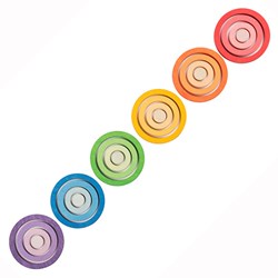 Grapat Holzringe Spielzeug Regenbogen Set 24 Stück pädagogisch