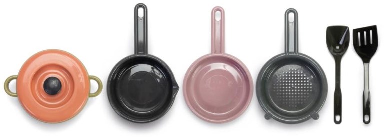 Dantoy Green Bean Spielküche Topfset 7-teilig mehrfarbig Planet Happy DE