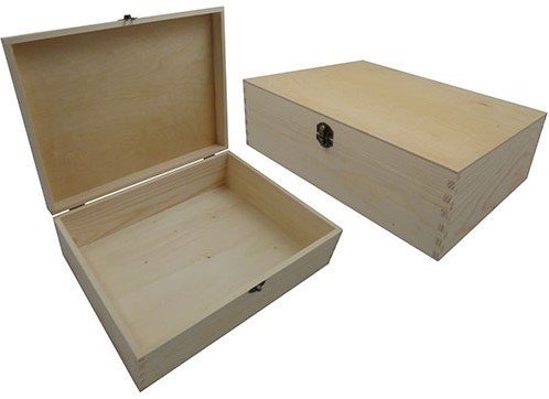 Hobbygruppe Weinkiste aus Kiefernholz, A4, 33,5 x 24,5 x 10,3 cm