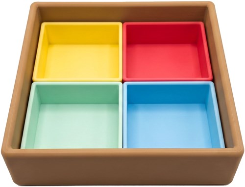 Grennn Sensorik-Spielbox Einsatzquadrat Pastellblau - Lernspielzeug-3