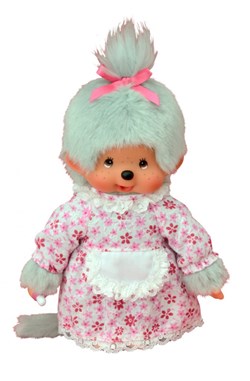 Monchhichi Kuscheltier Großmutter Puppe grau Plüsch 20 cm original